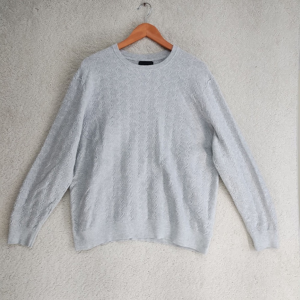 Art of Rhetoric Sweater Mens XL Textured Pullover 100% Cotton Light Gray Casual